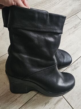 Dansko Black Women's Wedge Mid-Calf Boots 41